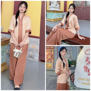 Đồ lam đi chùa #bà ba lai vải gấm# quần áo nữ
