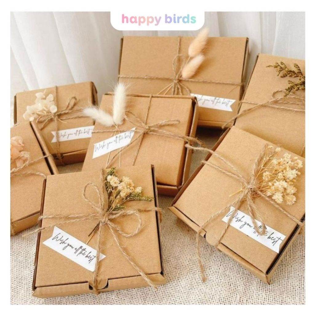 Hộp đựng quà giày dép phụ kiện carton nắp gài 30x20x10cm giấy kraft trơn đựng quà sinh nhật giáng sinh - The Happy Birds