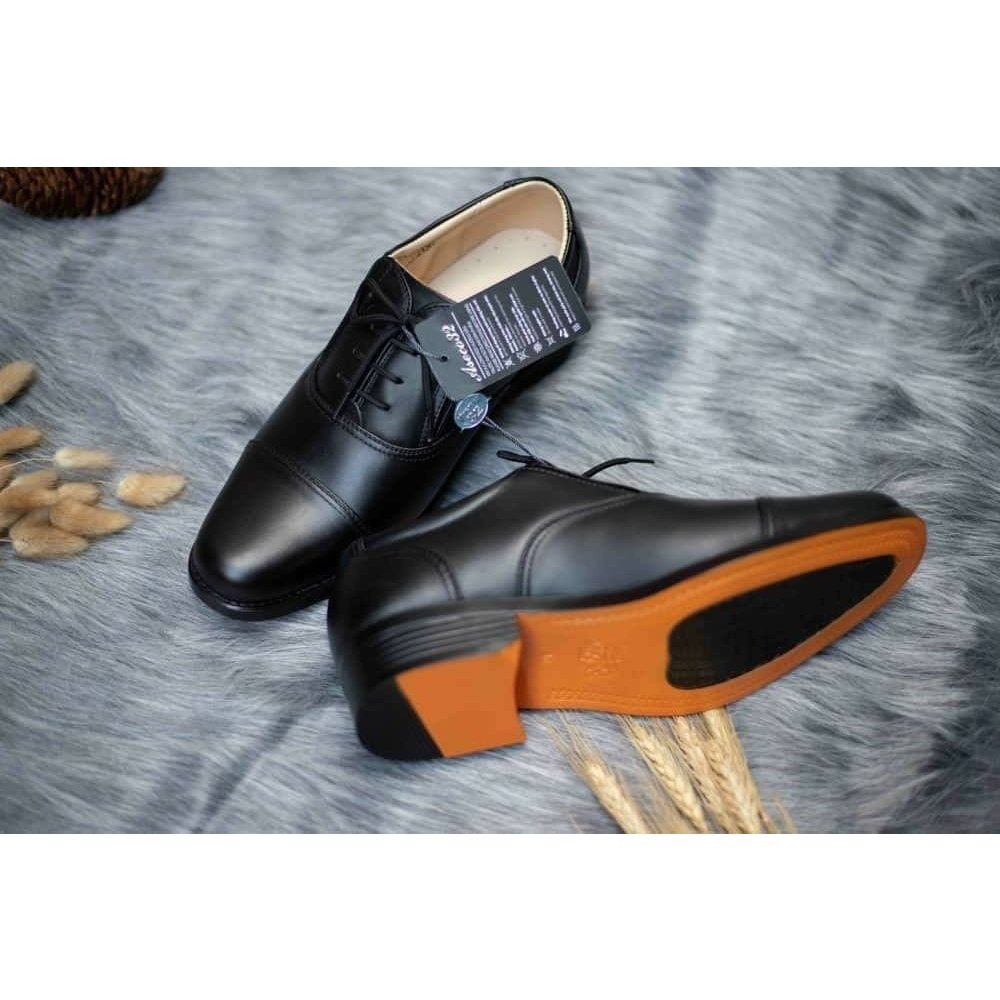 Giày Da Nam Đế Vàng Dây Thắt Nơ Cố Định, Hộp Đựng Đẹp làm quà tặng!