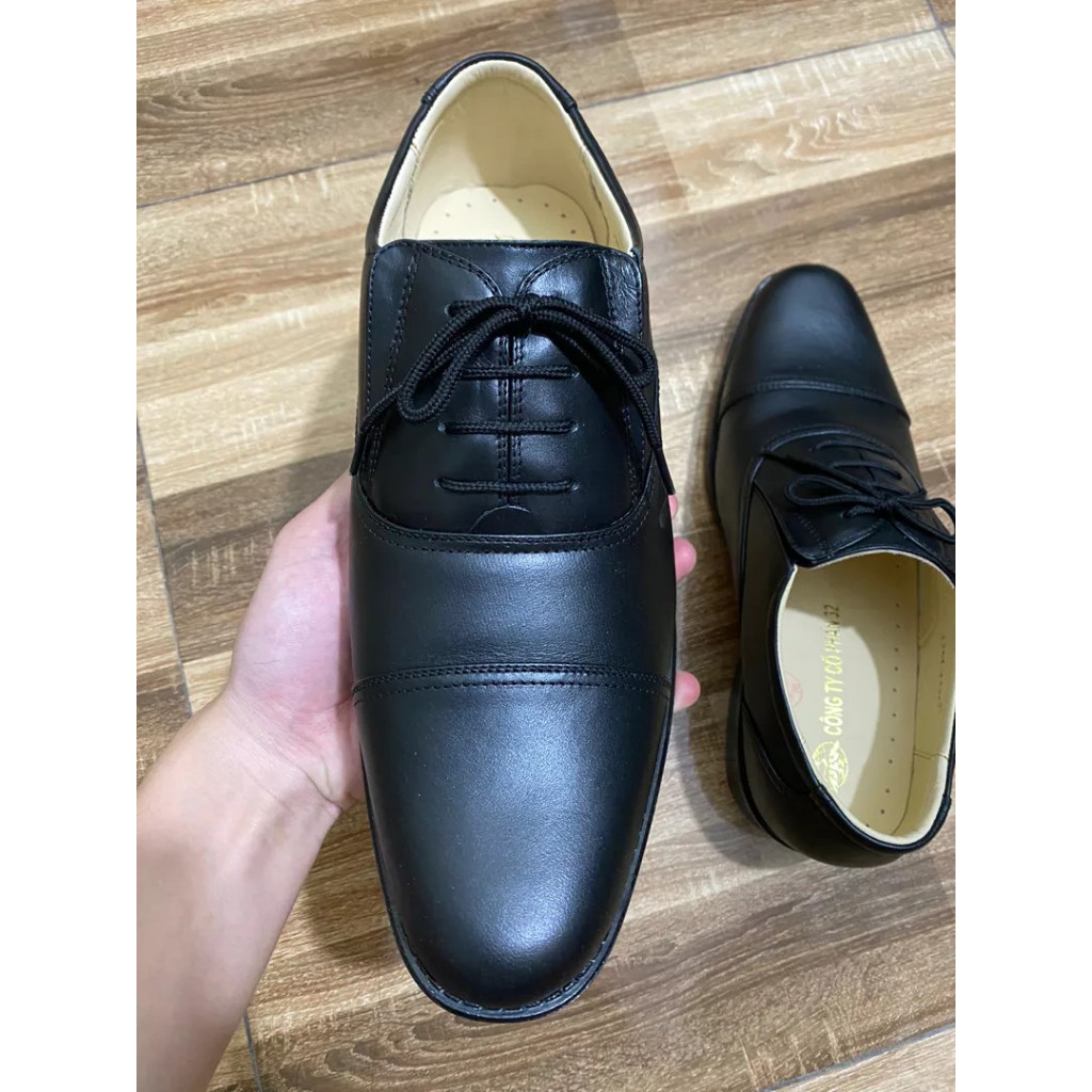 Giày Da Nam Đế Vàng Dây Thắt Nơ Cố Định, Hộp Đựng Đẹp làm quà tặng!