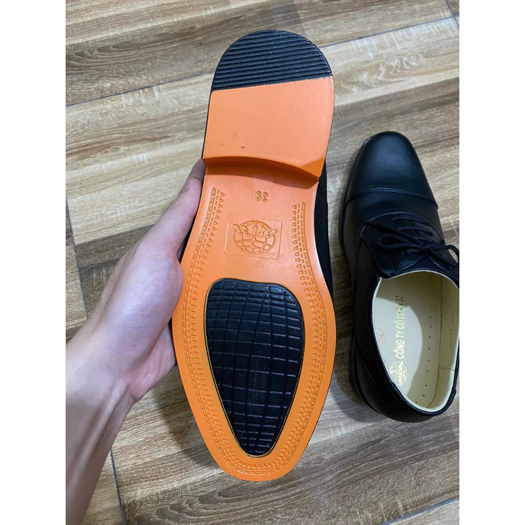 Giày Da Nam Đế Vàng Dây Thắt Nơ Cố Định, Hộp Đựng Đẹp làm quà tặng!