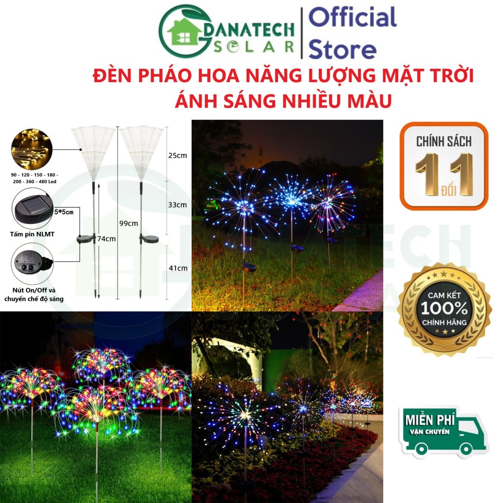 Đèn pháo hoa năng lượng mặt trời, trang trí tiểu cảnh, sân vườn siêu đẹp