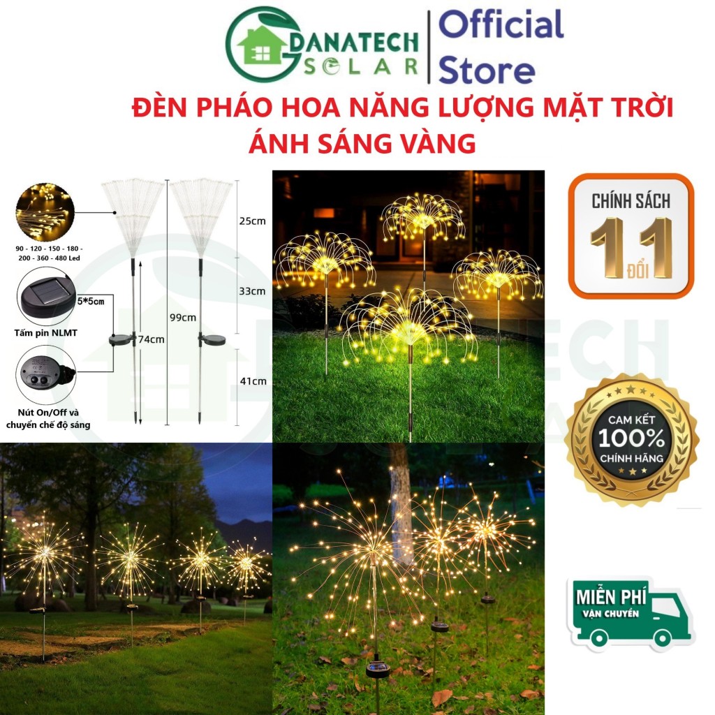 Đèn pháo hoa năng lượng mặt trời, trang trí tiểu cảnh, sân vườn siêu đẹp