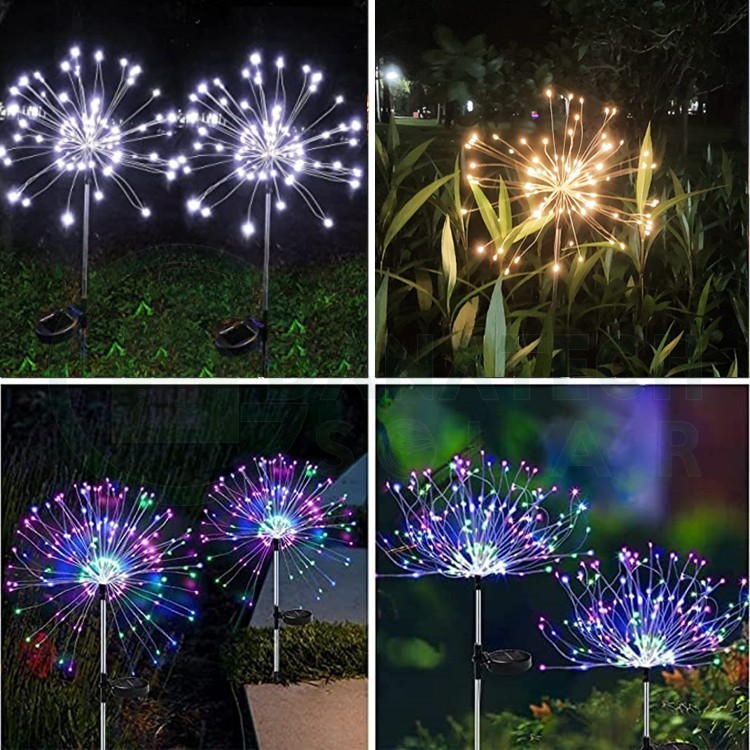 Đèn pháo hoa năng lượng mặt trời, trang trí tiểu cảnh, sân vườn siêu đẹp