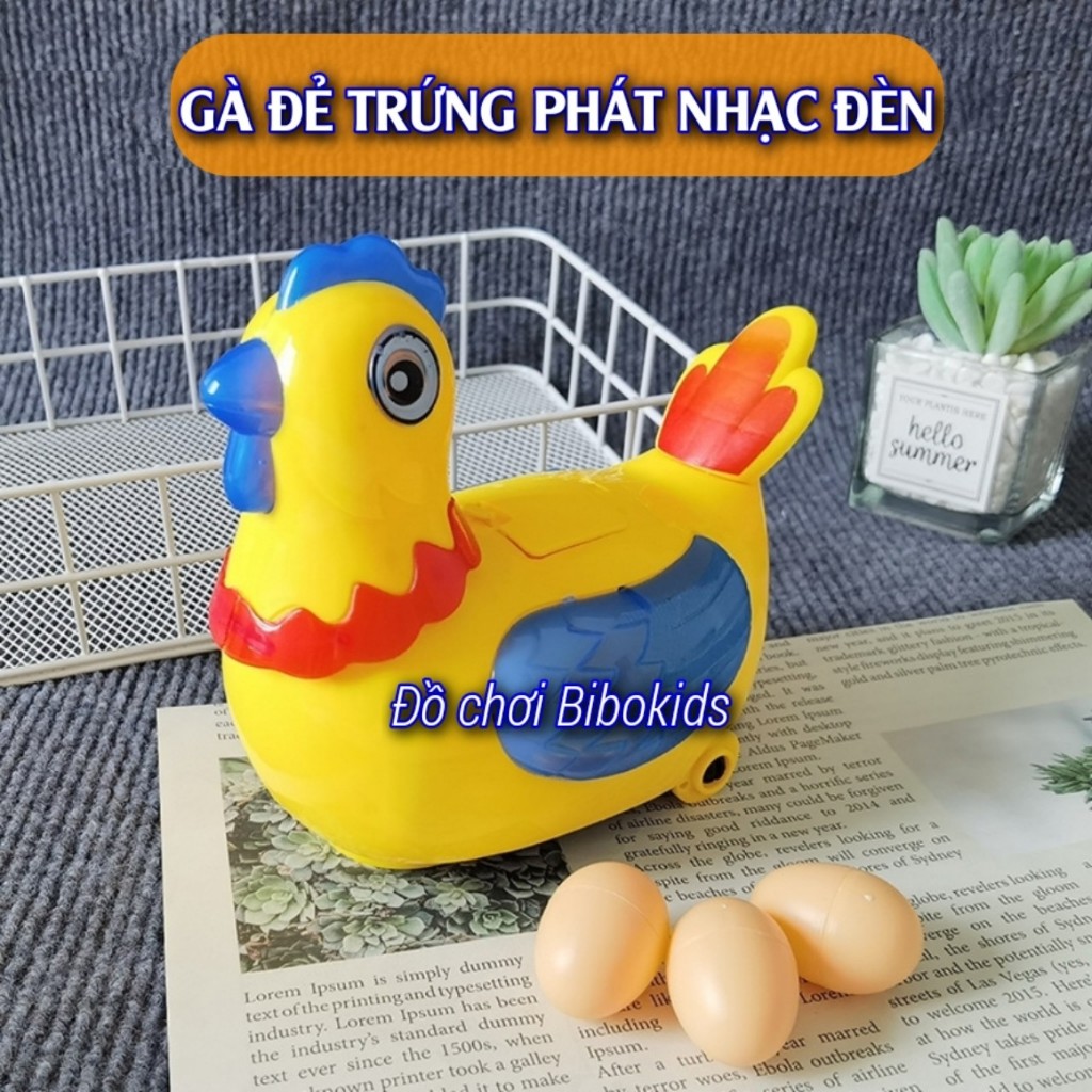 Đồ chơi vịt gà đẻ trứng có nhạc đèn vui nhộn cho bé