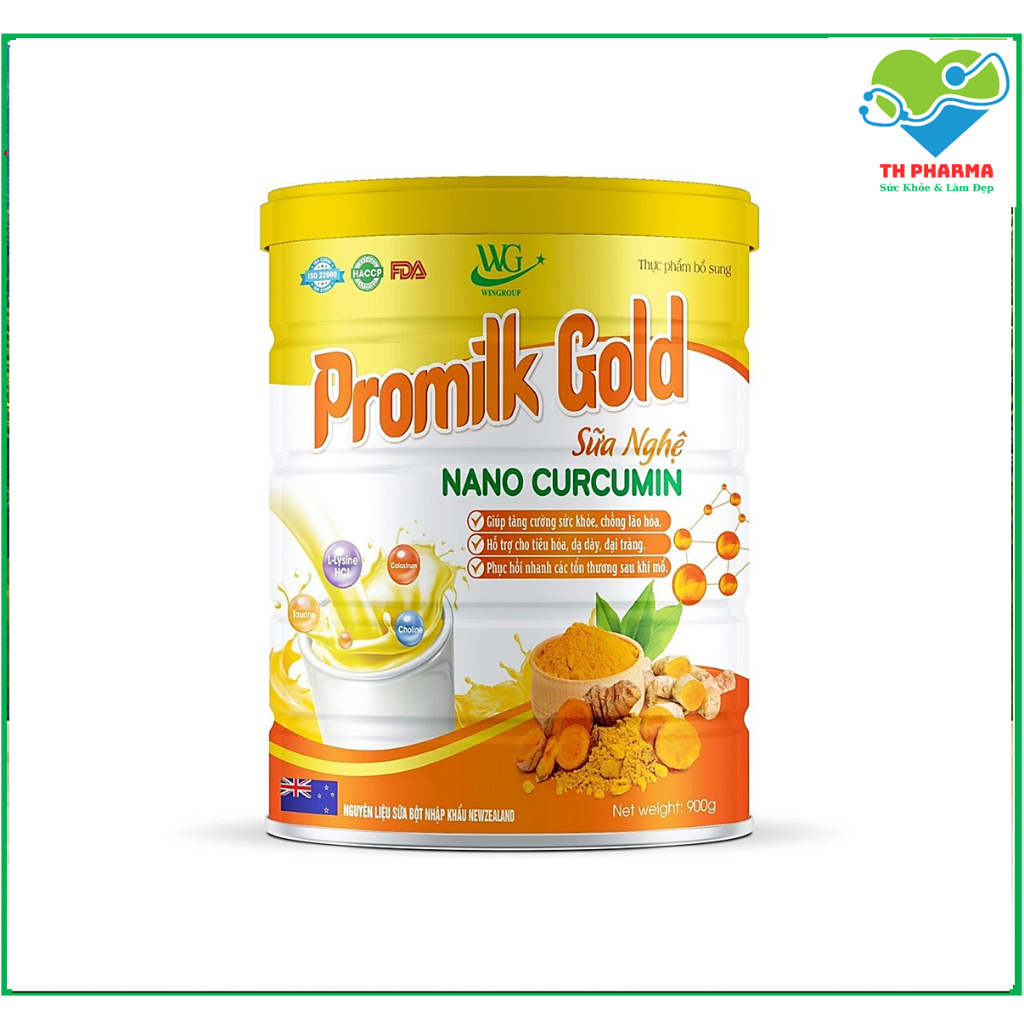 Hộp 900g Sữa Promilk Gold Sữa Nghệ Nano Curcumin Hỗ Trợ Tiêu Hóa, Dạ Dày, Đại Tràng, Giúp Tăng Cường Sức Khỏe, Làm Đẹp