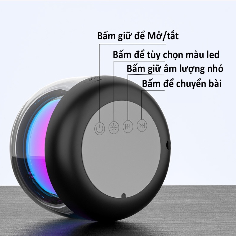 Loa Bluetooth Bass Mạnh S9 Đèn Led RGB Siêu Hot - Loa Mini Nhỏ Gọn Âm Thanh 9D, Hỗ Trợ Thẻ Nhớ, USB, Jack 3.5, Pin Trâu
