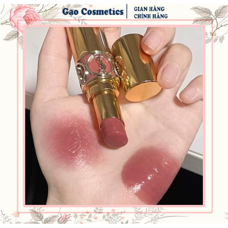 Son Dưỡng YSL Shine 147 Rose Caraco Màu Hồng trà sữa Nắp Trắng Tester Fullsize Fullbox