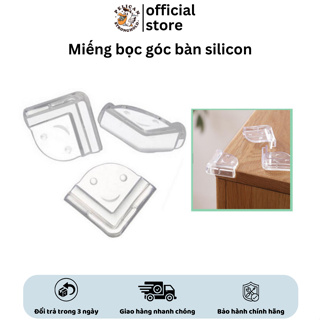 Miếng bọc góc bàn silicon cho bé kèm miếng dán chắc chắn