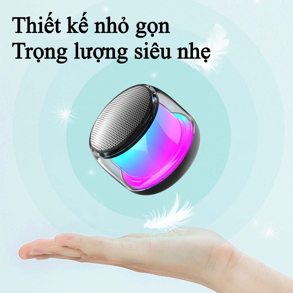 Loa Bluetooth Bass Mạnh S9 Đèn Led RGB Siêu Hot - Loa Mini Nhỏ Gọn Âm Thanh 9D, Hỗ Trợ Thẻ Nhớ, USB, Jack 3.5, Pin Trâu