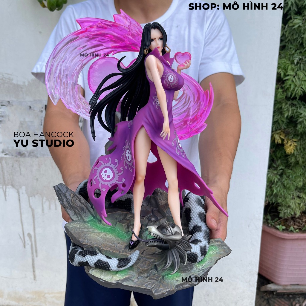 Mô hình Boa YU Studio shichibukai boa hancock YU mặc váy tím đèn led 40cm figure one piece nữ hoàng kuja trái tình yêu