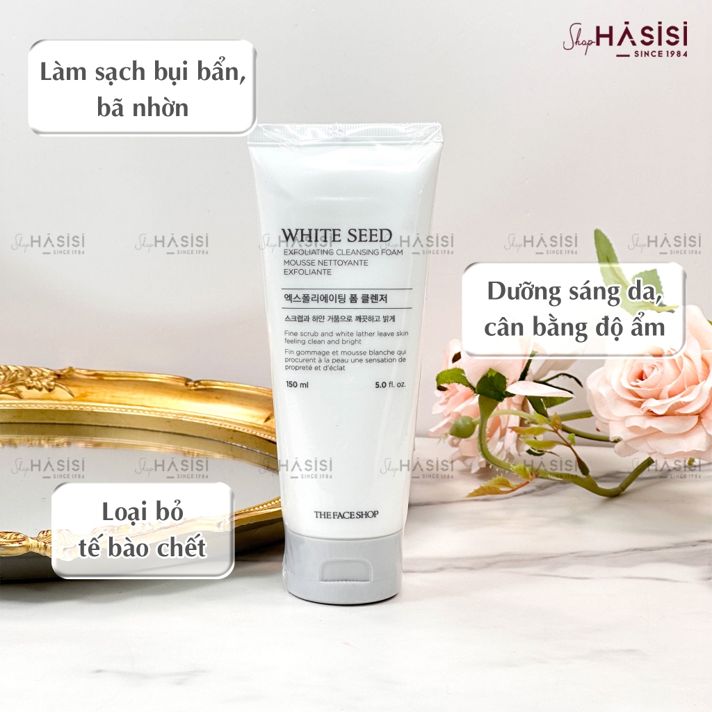 Sữa Rửa Mặt Có Hạt, Sáng Da White Seed Exfoliating Cleansing Foam 150ml