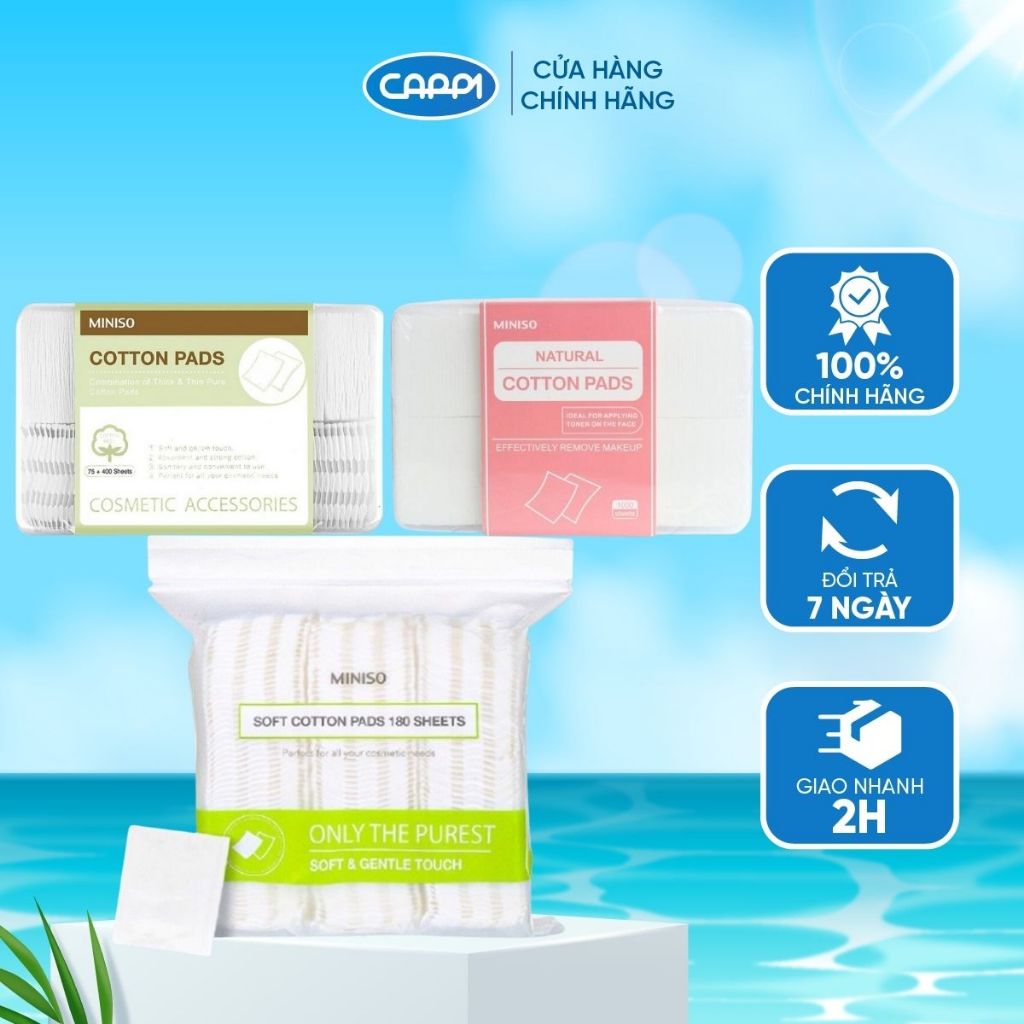 Bông tẩy trang Miniso dưỡng da cotton pads đa năng chất bông tự nhiên mềm mại