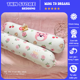 Vỏ gối ôm đũi xơ đậu nành 35x100cm có đây buộc , Vỏ gối ôm cotton đũi nhiều mẫu lựa chọn,chất liệu vải mềm mại thấm hút