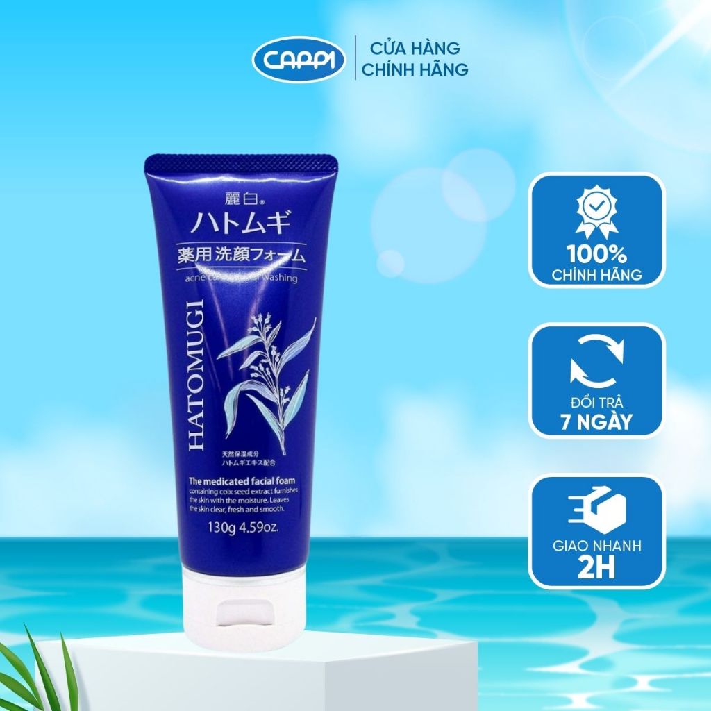 Sữa rửa mặt Hatomugi cho da mụn nhạy cảmThe Medicated Facial Foam - tuýp 130g