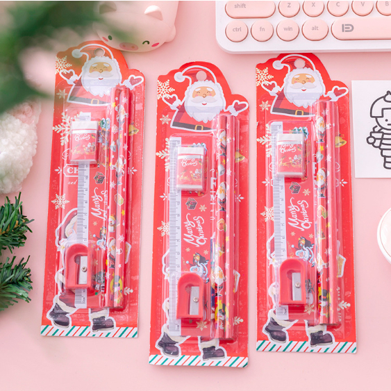 Bút chì Noel giáng sinh Christmas, bộ quà tặng noel 5 món giá rẻ B74