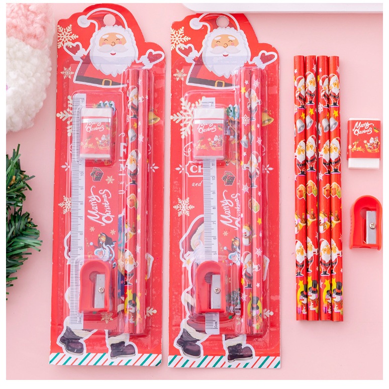 Bút chì Noel giáng sinh Christmas, bộ quà tặng noel 5 món giá rẻ B74