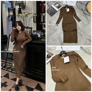 Váy body giữ nhiệt dài tay dáng dài basic