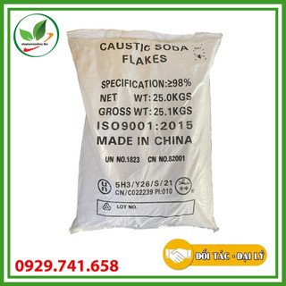 Xút vảy NaOH 99%, Sun Soda dùng trong xử lý nước thải, ngành công nghiệp giấy, vải. Bao 25kg