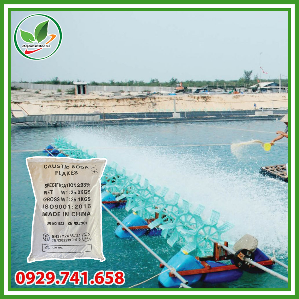 Xút vảy NaOH 99%, Sun Soda dùng trong xử lý nước thải, ngành công nghiệp giấy, vải. Bao 25kg