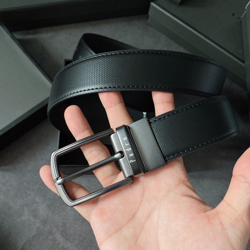 Nịt Nam pedr  Đầu Kim -full đen kèm thanh đục lỗ