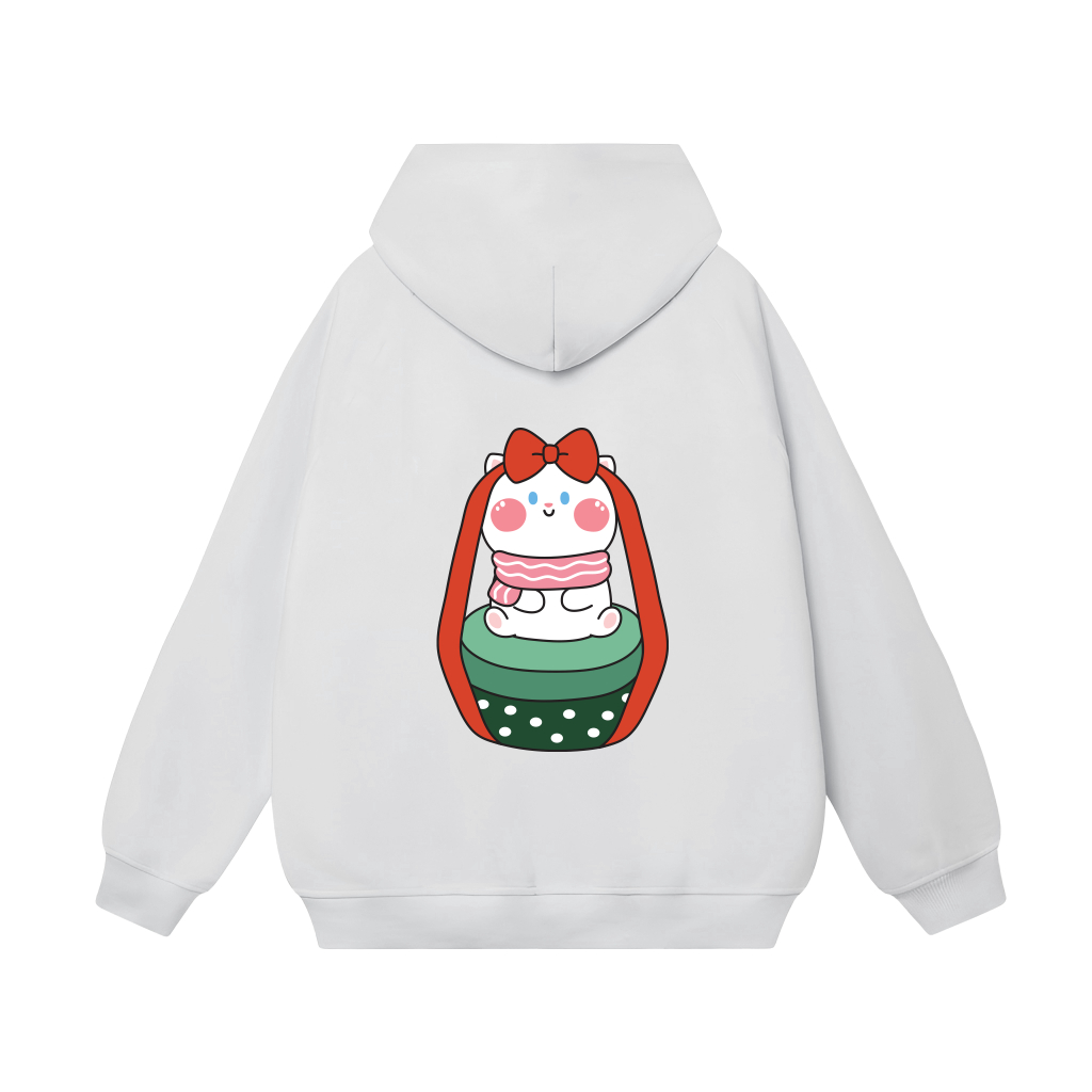 Áo Hoodie Merry Christmas Nơ Đỏ Form Rộng Unisex YANDO OUTFITS L029 Nỉ Cotton French Terry 350GSM Local Brand