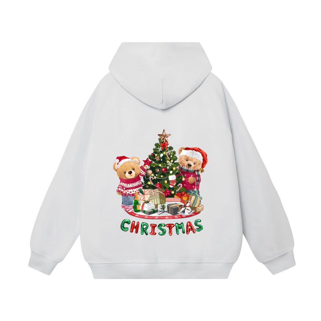 Áo Hoodie Merry Christmas Cây Thông Form Rộng Unisex YANDO OUTFITS L031 Nỉ Cotton French Terry 350GSM Local Brand