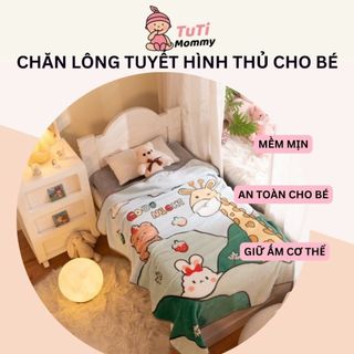 Chăn lông tuyết hình thú dễ thương mềm mịn cho bé Tutimommy