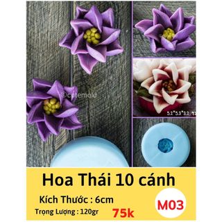 Khuôn silicon hoa thái 10 cánh - m03 - silicon hồng phát