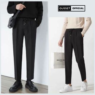  Quần Dài Nam GUSSET Ống Suông Cạp Chun Vải Mịn Form Đứng Co Giãn Thoải Mái Style Hàn Quốc 