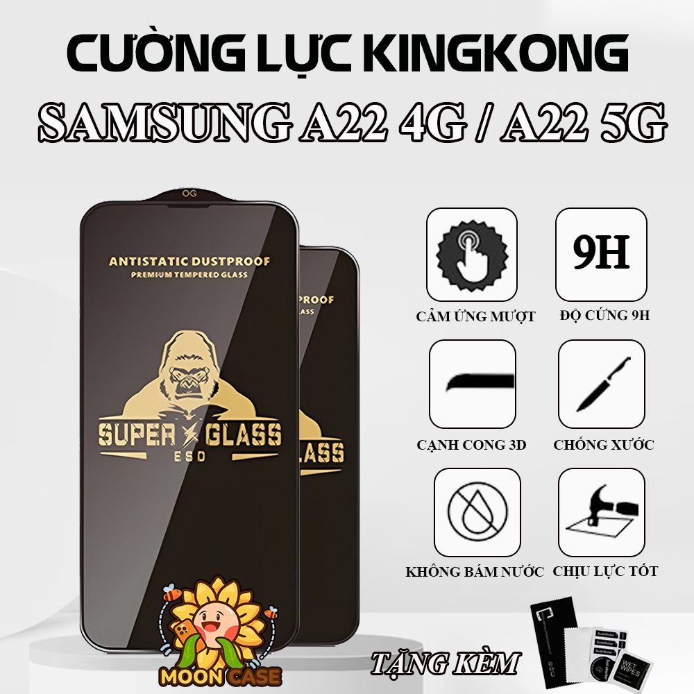 Kính cường lực Samsung A22 4G / A22 5G Super Kingkong full màn , miếng dán bảo vệ toàn màn hình