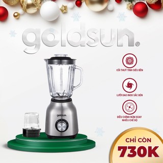Máy Xay Sinh Tố Goldsun Công Suất 500W 2 Cối Xay Thủy Tinh Cao Cấp Lưỡi Dao 6 Cánh Inox Không Gỉ - GBL4140