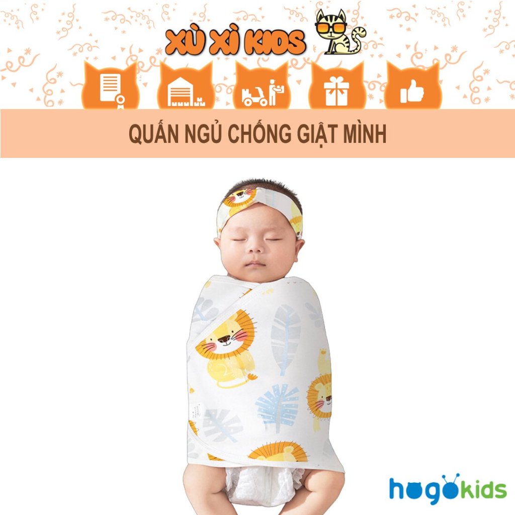 Khăn Quấn Bé Sơ Sinh Chống Giật Mình, Vải Cotton Mềm Mịn Thoáng Khí KT 35x80cm