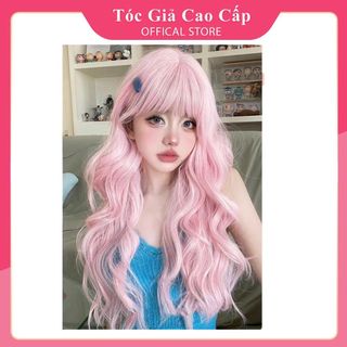 Tóc giả nữ cả đầu xoăn dài, nguyên đầu tặng lưới trùm, 2069