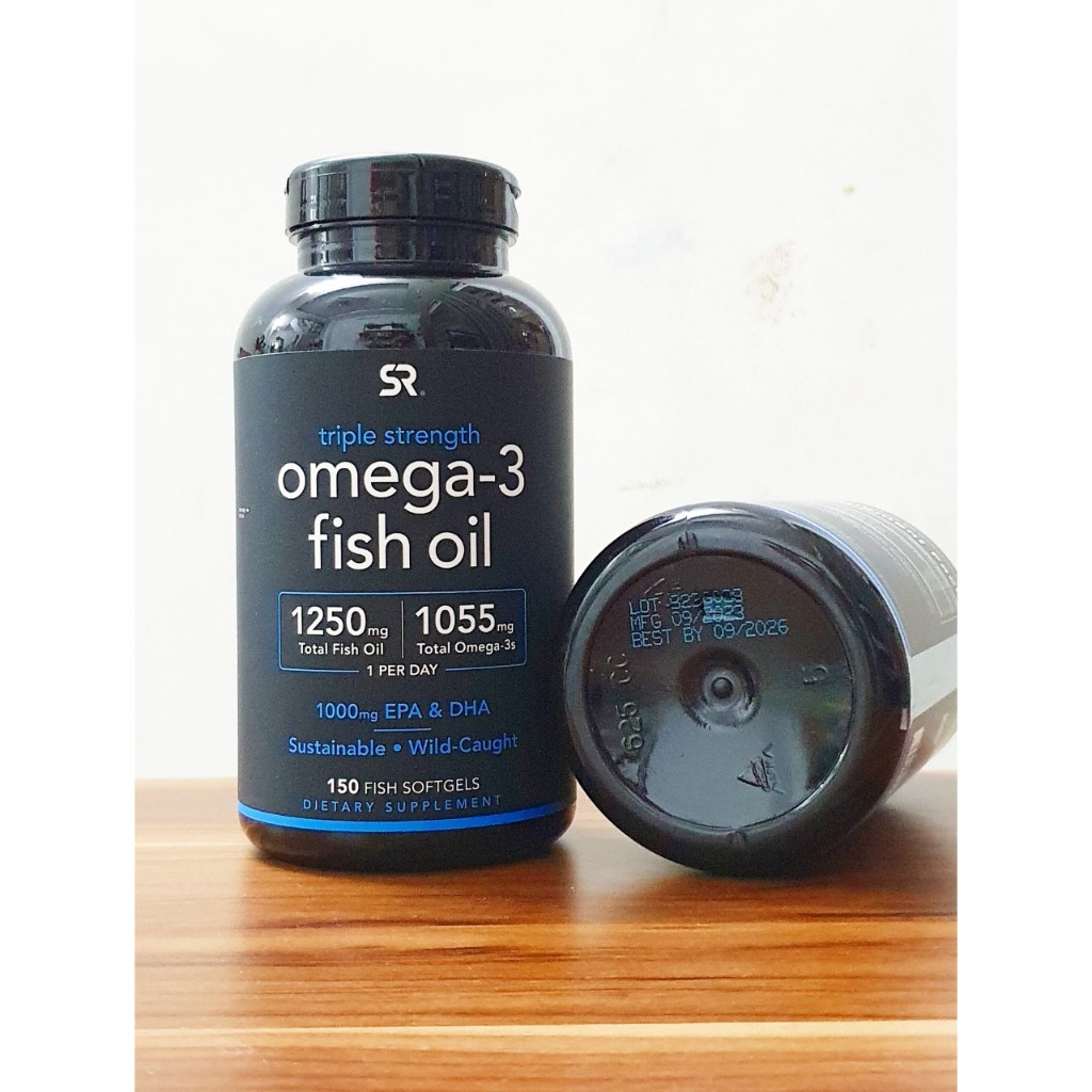 Date  2026 Viên uống Omega-3 Fish Oil SR Triple Strength từ Mỹ chai 150 viên