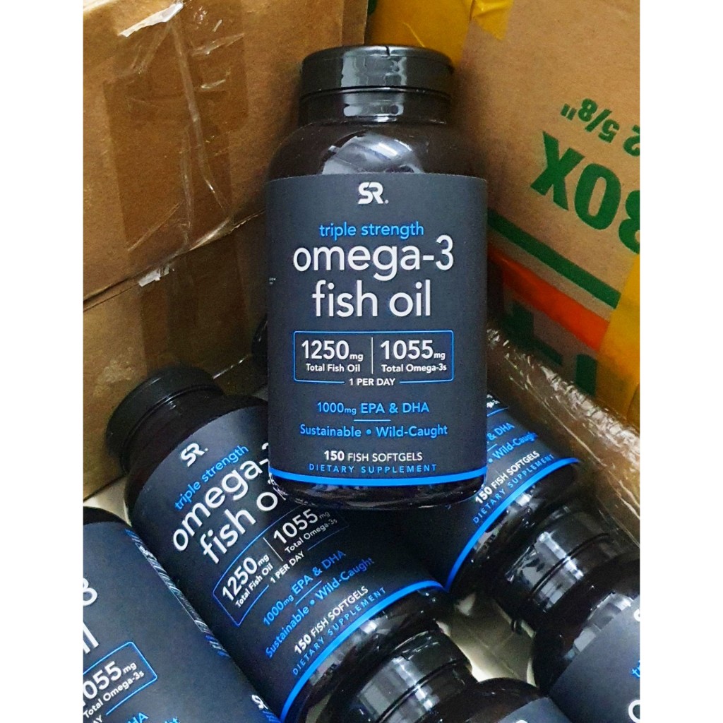 Date  2026 Viên uống Omega-3 Fish Oil SR Triple Strength từ Mỹ chai 150 viên