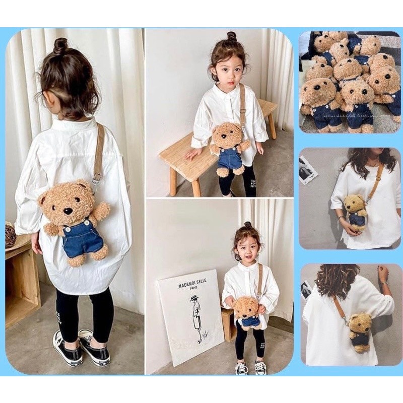 Túi đeo chéo gấu bông teddy siêu yêu cho bé