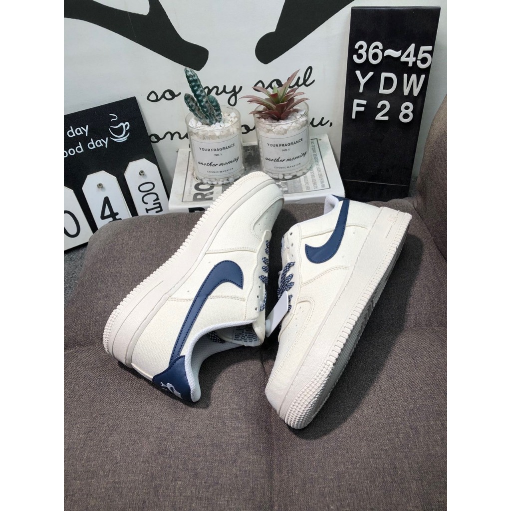Giày AF_1 Canvas_Navy, Giày Sneaker Air_Force 1 Vải Hàng Cao Cấp Full Box + Bill dễ phối đồi