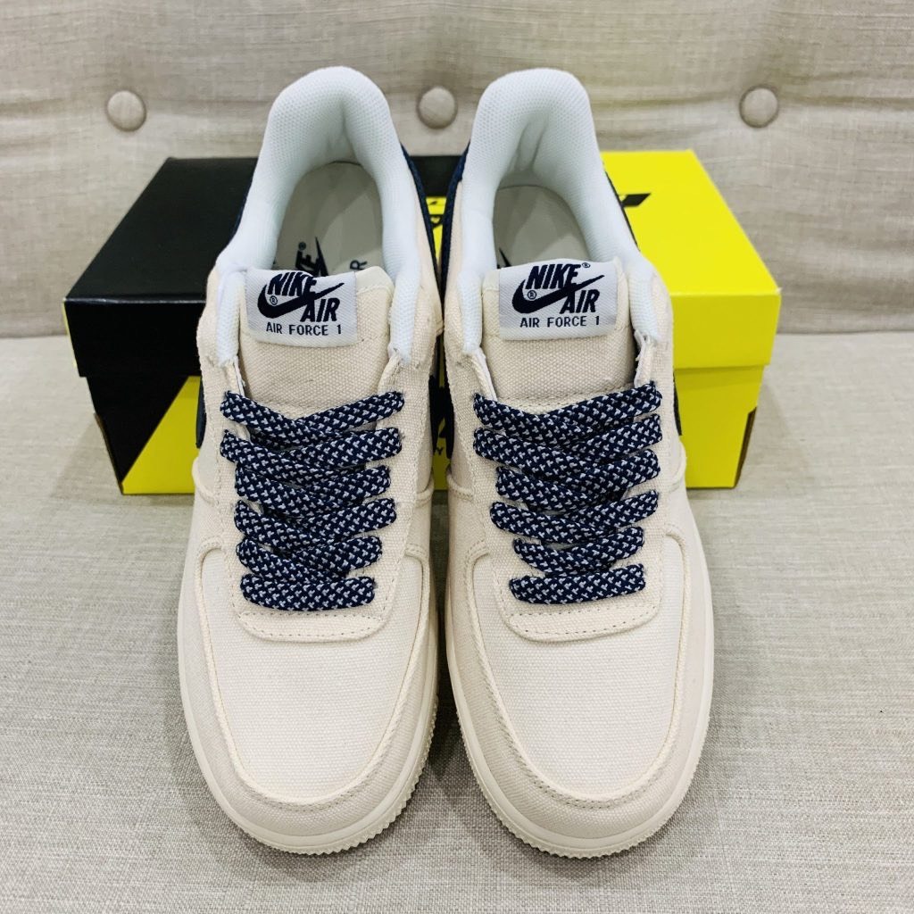 Giày AF_1 Canvas_Navy, Giày Sneaker Air_Force 1 Vải Hàng Cao Cấp Full Box + Bill dễ phối đồi