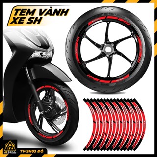 Tem Vành Phản Quang Dán Xe SH | TV-SH03 | Decal Vành Mâm SH 150i 125i 350i 2022 2023 2021 2020 2019 2017Chống Xước