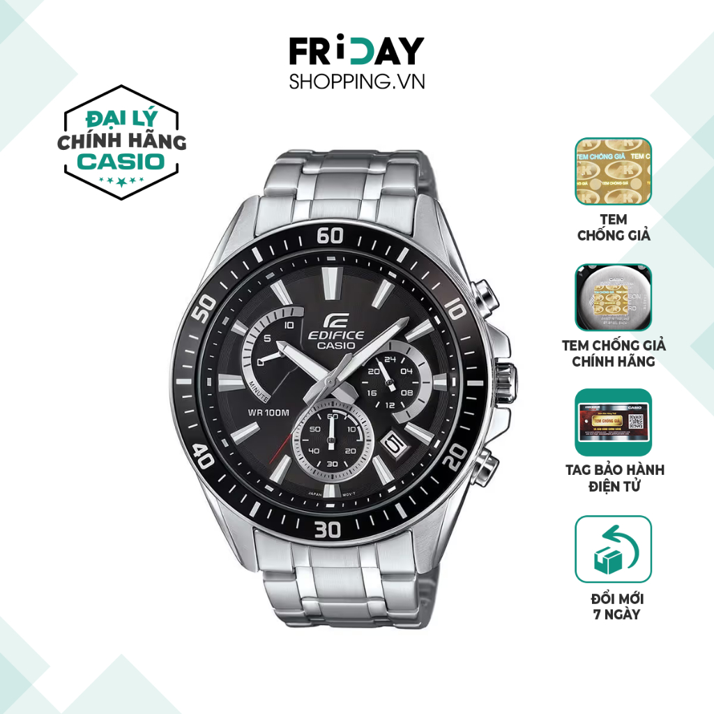 Đồng hồ Casio Edifice nam EFR-552D-1AVUDF dây kim loại chính hãng