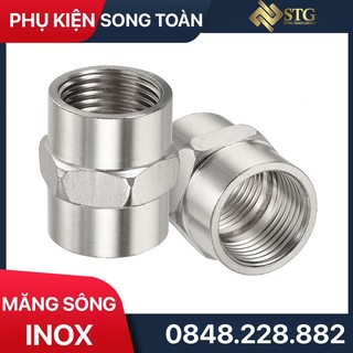Măng Sông Inox 21, Nối Hai Đầu Ren Trong Phi 21 Inox Bóng 201 Giá Rẻ