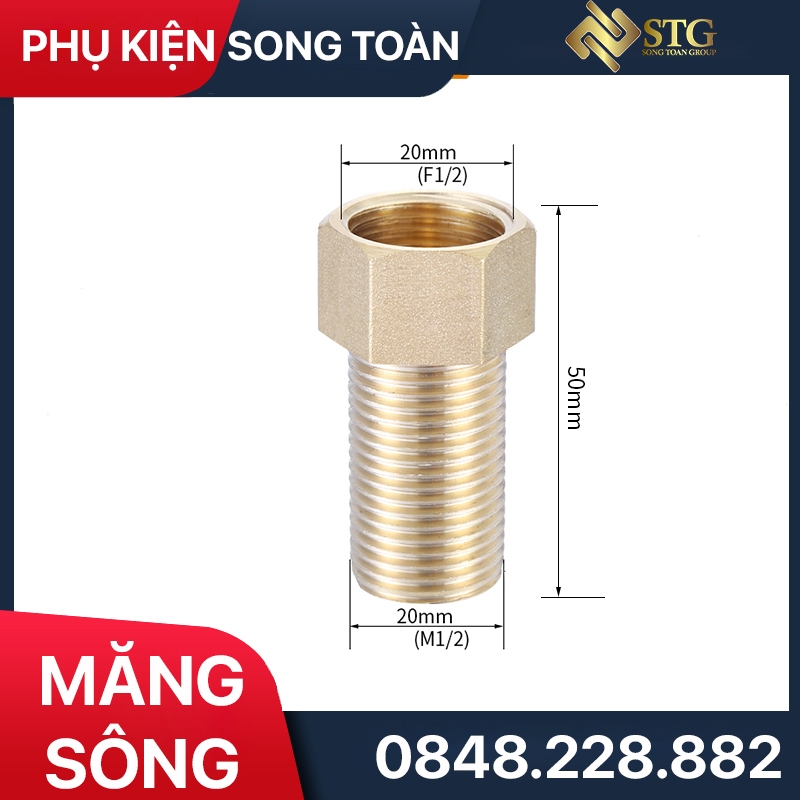 Lơ Ren Phi 21 Dài 5cm & 7cm & Nối Ren Ren Trong Ren Ngoài - Đồng Thau  Sơ mi & cả rá ngược