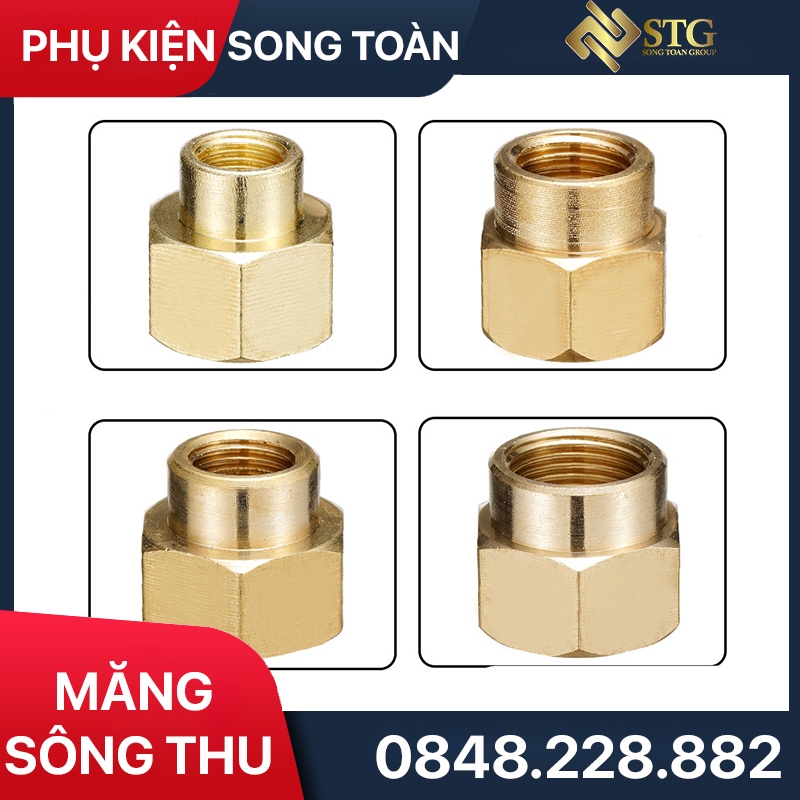 Nối Hai Đầu Ren Trong & Măng Sông - Đủ Size Thu Ren 9.6,13,17,21,27,34 - Bằng Đồng Thau (Female & Ren Cái)
