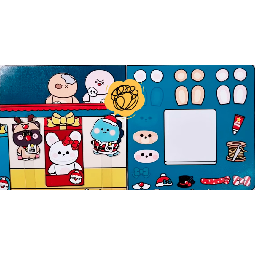 Cuốn sách Búp bê giấy Bữa tiệc giáng cùng ông già noel -Happyfunny