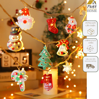 Dây đèn led trang trí hình cây thông, ông già noel, người tuyết dài 3M