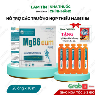 Magie B6 EUM bổ sung magine hỗ trợ giảm trằn trọc quấy đêm cho bé dạng ống uống Hộp 20 ống