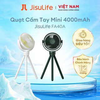 Quạt Cầm Tay Mini Jisulife FA40A Mát 360 Độ | Pin 4000mAh Sử Dụng 12h | Chân Quạt Linh Động Đa Năng |Chính Hãng - BH 12T