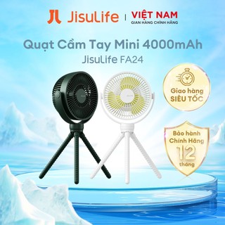 Quạt Cầm Tay Mini Jisulife FA24 Mát 360 Độ | Pin 4000mAh Sử Dụng 12h | Chân Quạt Linh Động Đa Năng | Chính Hãng - BH 12T