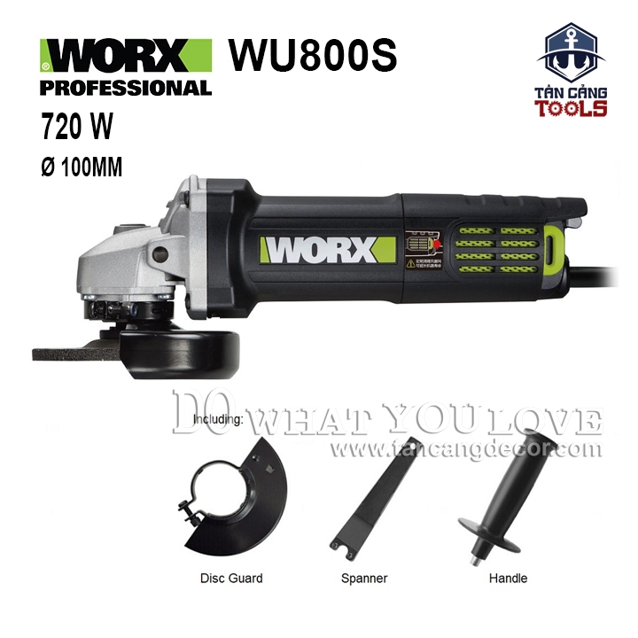 Máy Mài Góc 100 mm Worx WU800S 720W ( Công Tắc Hông )